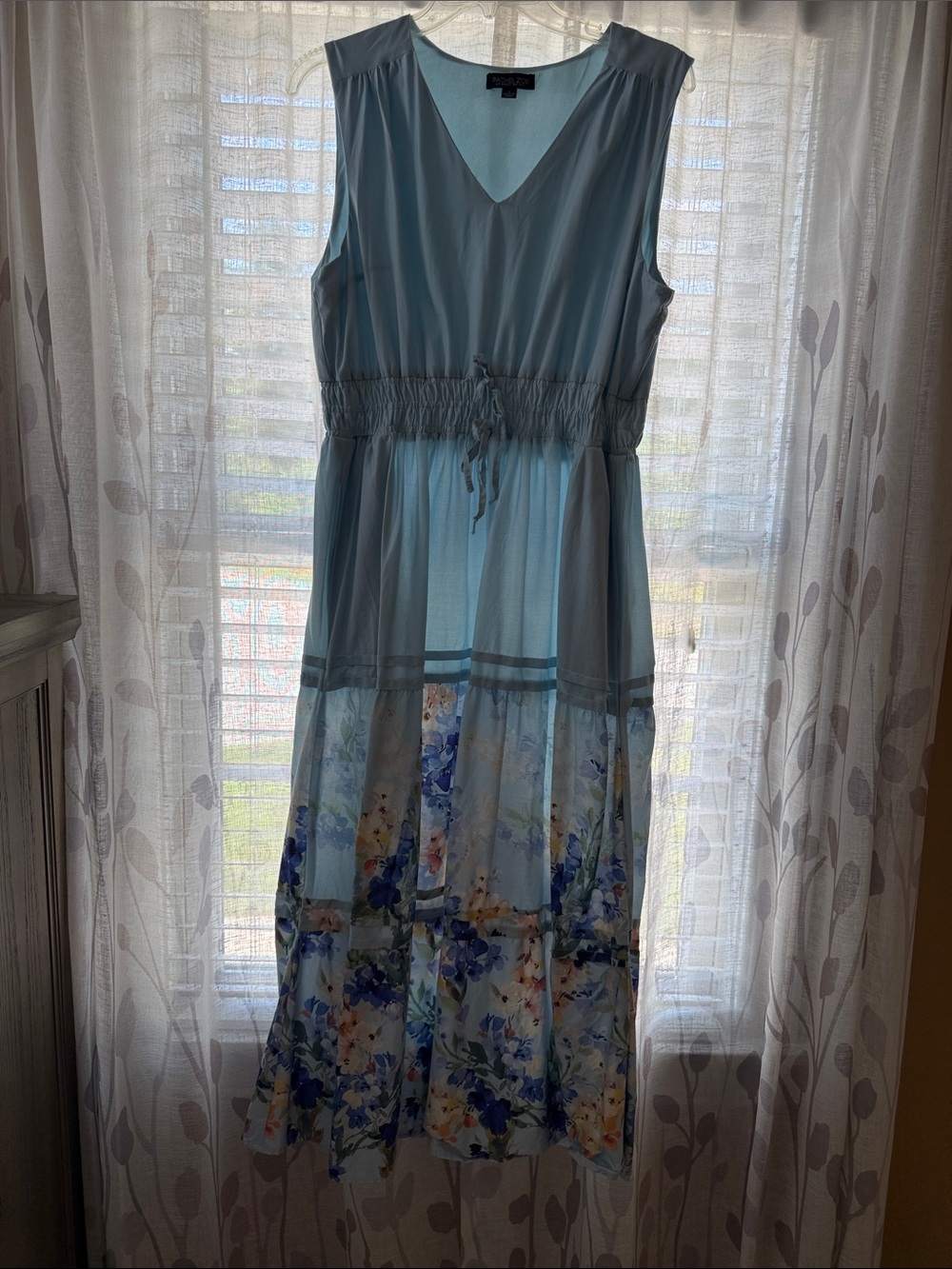 Rachel Zoe Pale Blue Floral Maxi Dress